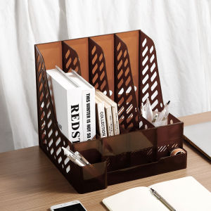 ชั้นวางเอกสารใส่ปากกาสก์ท็อปแนววินเทจกล่องเก็บชั้นวางเอกสารหลายชั้นชั้นชั้นวางเอกสารสำนักงานขนาด A4ชั้นวางหนังสือแบบตั้งสำหรับนักเรียน