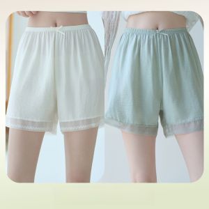 MiiOW | Quần an toàn mùa hè mỏng mới cho nữ Quần lót rộng rãi có viền ren Quần áo mặc nhà Quần ngủ ngắn MiiOW Polyester 100%