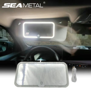 SEAMETAL Car Sun Visor Makeup Mirror LED 3-Color Brightness Dimmable HD Vanity Mirror Touch Screen Interior Car Make Up Mirror
