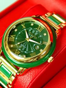 Xác Thực Tân Cương Heitan Đá Ngọc Lục Bảo Đêm Phát Sáng Chống Thấm Nước Lịch Đơn Giản Đồng Hồ Cặp Đôi Đồng Hồ Đeo Tay Thạch Anh Tự Động Hợp Thời Trang