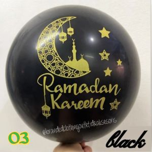 BALON LATEX IDUL FITRI / BALON LATEX LEBARAN / BALON RAMADAN KAREEM / BALON LATEX METALIX - 1PCS / BLF-7840