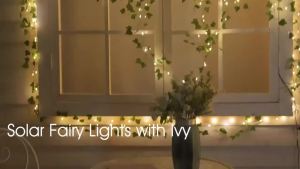 1PC 12M100LED Solar LED Ivy Leaf Light String 8-Mode Courtyard Decoration Fairy Light Used for Outdoor Lighting Decoration