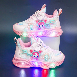 Luminous Running Shoes for Girls with Lights Soft Bottom Anti-Slip Wear-Resistant Childrens Sports Shoes Toddler Footwear