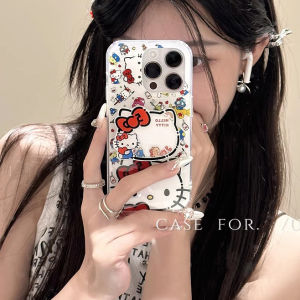 Cute White KT Katy Cat Design Mobile Phone Case for Xiaomi 14T pro 13T 11T Poco X7 pro Redmi 13C Black Shark 5436 Female Version with Stand