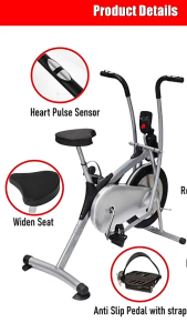 Dual Action Air Bike Upper & Lower Body Workout Indoor Cycles Exercise Bike Spinning Elliptical Big Round Fan Bike AD737