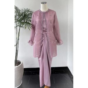 JEMA Oneset Baju Setelan Kondangan Kekinian Terbaru 3 in 1 iner outer rok lilit