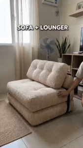 Foldable Sofa Bed Single Corduroy Lazy Sofa Chair 190x85x20cm Floor Couch for Bedroom Living Room Condo.