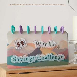 52 Week Savings Challenge Notebook Creative Trendy PVC Cover Detachable Pages for Saving Money Wallet New Model Business Supplies