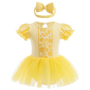 Disney | Infant Baby Girl Jumpsuit Dress Little Girl Princess Romper Dress With Headbands Kids Clothes Size 70-80-90-100