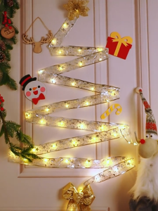AIMO 2m/5m/10m double-layer mesh LED light ribbon bow light Christmas tree decoration colored light strip