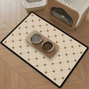 Water Absorbent Tech Leather Pet Feeding Mat Silent Anti Slip Cat Dog Bowl Pad Splash Proof Dining Mat Home Use Rug