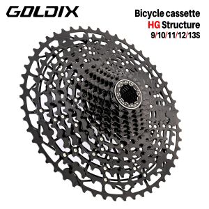 GOLDIX Ultralight MTB Cassette Freewheel k7 9/10/11/12/13 Speed HG Structure Sprocket Carbon Steel Material for Mountain Bike