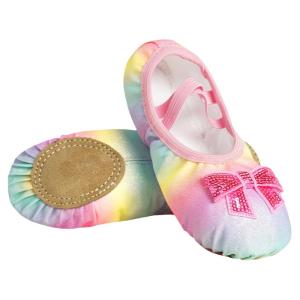 aiwuge | Sparkle Rainbow Ballet Shoes for Girls Soft Sole Dance Practice Shoes
