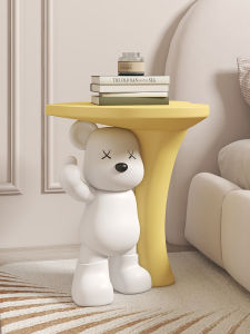 Cream Wind Violent Bear Side Table Living Room Large Floor Ornaments Sofa Side Coffee Table Storage Bedside Decoration Accessible Luxury