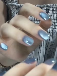 GG BEAUTYS 2024 New white nude glass bead cat eye adhesive light cat eye nail polish mirror moonlight