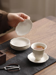 CIYIYAO | Chinese Charcoal Gray Simple Heat-Insulating Mat Lotus Cup Coaster Set