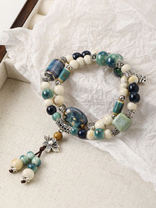 Artistic Retro Ceramic Bead Handbracelet for Women New Chinese Ethnic Style Small Exquisite Handmade Creative Jewelry Accessories