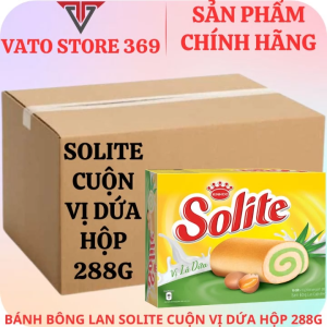 Bánh bông lan SOLITE cuộn kem lá dứa hộp 288g