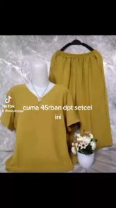 Stelan Cringkel Leher V Oneset Andin Terbaru Jumbo