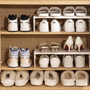 Shoe Cabinet Layered Partition Wardrobe Retractable Shoe Storage Double-layer Shoe Rack Cabinet Partition Shoe Rack