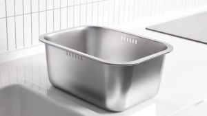 Portable Washing-up Bowl 10L Large Stainless Steel Dishpan Multipurpose Kitchen Sink Bowl Dish Tub Vegetable Washing Basin