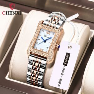 CHENXI Women Watches Square Dial Waterproof Leather Ladies Watch Fashion Quartz Wrist Watch Female Gift Clock