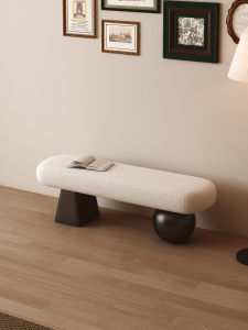 Home Use Long Low Stool French Style Entrance Sofa Shoe Changing Stool Mid-Century Modern Bedside Stool Shoe Stool