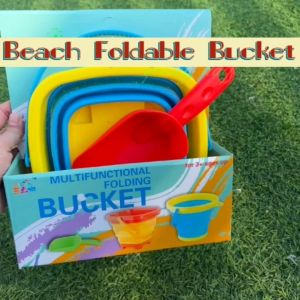 BYJ Multifuncationla Folding Bucket Collapsible Silicone Bucket with Beach Shovel