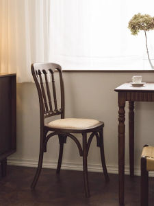 เก้าอี้ทานอาหารสไตล์วินเทจฝรั่งเศส ไม้ไผ่ทอ ไม้แข็ง เก้าอี้ห้องนั่งเล่นแบบย้อนยุค สำหรับบ้านและห้องนั่งเล่น สำหรับบาร์และร้านกาแฟ