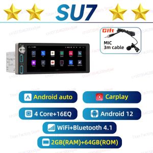 Carplay Autoradio Android Car Multimedia for Peugeot J5 Fiat Ducato Citroen C25 1988-1994 6.86" 1 Din Radio Stereo Head Unit GPS