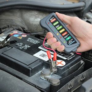 penguji ukur kapasitas aki/batrai 12v 6led indikator