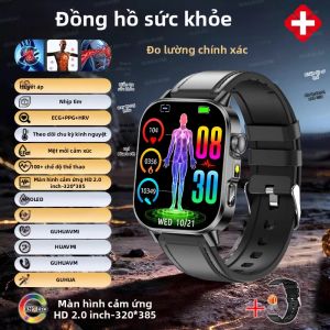 GUHUAVMI | Đồng Hồ Thông Minh Theo Dõi Sức Khỏe 2026 Dành Cho Nam & Nữ Với Chức Năng Đo Điện Tâm Đồ (ECG) Mỡ Máu Oxy Và Axit Uric Chống Nước IP68 Hỗ Trợ Gọi Điện
