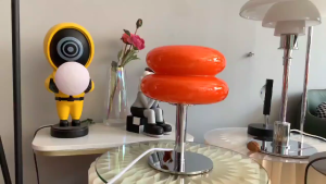 🔶Macaron Plastic Table Lamp Trichromatic Dimming Living Room Atmosphere Lamps Eye Protection Night Light Girl Bedroom Bedside Decoration