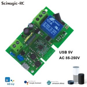 Mô-đun Công Tắc Wifi Thông Minh Ewelink 1CH Điều Khiển Từ Xa Không Dây Bộ Thu RF 2200W 10A Cho Điều Khiển Thiết Bị Gia Dụng AC 220V / DC 12V 7-32V