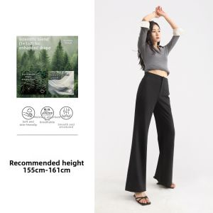 HIPPIE MISS | Custom Size Black Flared Hipster Trousers Stretch Slim Fit