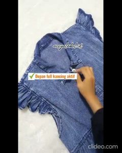 Meika Overall Jeans Rempel Wanita Baju Kodok Jumpsuit Overall Dress Jeans Full Kancing No Inner