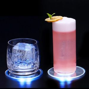 【On Sale】LED Luminous Coaster Glow In The Dark Atmosphere Cup Pad Stickers Light Up Drink Bottle Coaster