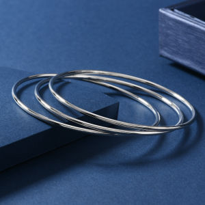 3PS mạ đồng bạc mịn Vòng tay mảnh phụ nữ Tay Vòng Tròn Thời Trang Phụ Kiện đám cưới