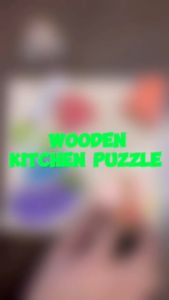 Hntob 18*18cm Wooden Cutting Fruit Vegetable Food Velcro Kitchen Puzzle Blocks Pretend Play Education Toys
