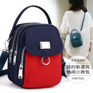 Mini Canvas Crossbody Phone Bag Lightweight Portable Womens Handbag Fashionable Solid Color Oxford Cloth Shoulder Bag
