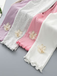 Girls Modal Ice Silk Base Layer Pants Summer Thin Nine Points Elastic Long Trousers Korean Style Childrens Outerwear Baby Clothes