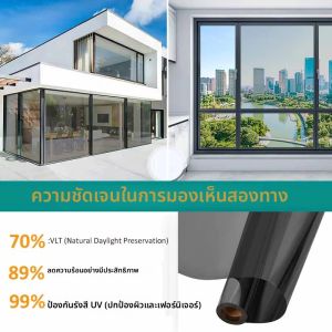 ความเป็นส่วนตัวฟิล์มใสสองด้านม่านบังแดดสติกเกอร์กระจกครีมกันแดดและฟิล์มตกแต่งหน้าต่างกันน้ําห้องนอน