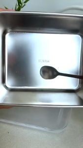 Khay Inox 304 Chống Gỉ Hộp Đựng Thực Phẩm Size Lớn 25CM Có Nắp Nhựa PP Cao Cấp