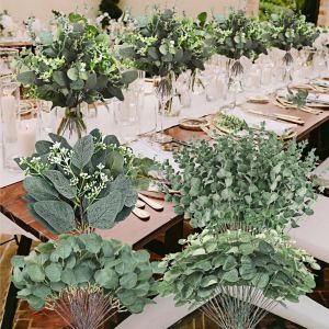 10/20PCS Artificial Eucalyptus Leaves Stems Bulk Leaf Artificial Plant  DIY Home Decor Flowers for Wedding Bouquets Floral Decor