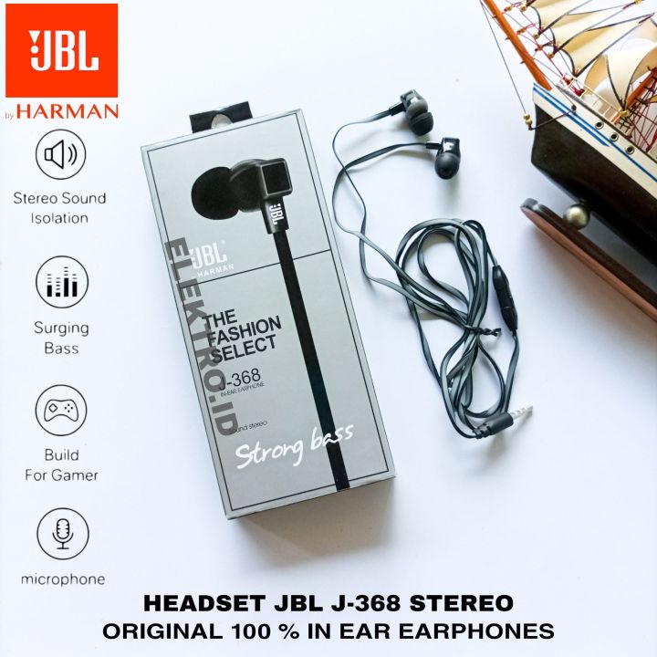 Headset Earphone JBL FULL BASS STEREO ORIGINAL by Harman Lazada Indonesia