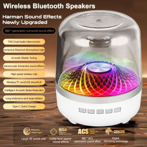 Wireless Bluetooth Speakers Outdoor Portable Loudspeaker Panoramic Surround Sound Effec Subwoofer Breathing Lamp for Android IOS