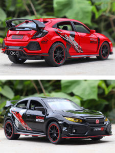 Jiaye 1:32 Honda Civic Type R Modified Version Alloy Car Metal Sound Light Door Opening Toy Car Collectible Static Model