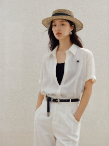 INMAN | Linen Viscose Resort Casual Short Sleeve Womens Shirt