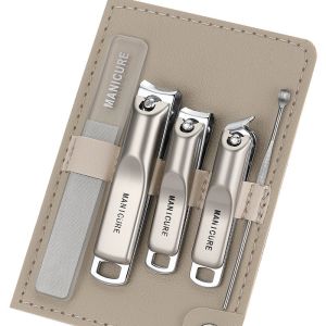Bộ Dụng Cụ Làm Móng Chuyên Nghiệp 5 Món Bằng Thép Carbon Kèm Hộp Đựng Di Động Dùng Cho Nhà Và Du Lịch
