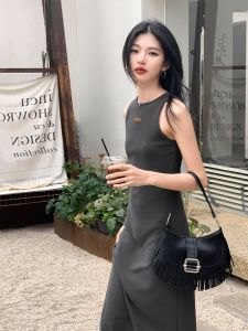 Camisole Sheath Dress Fancy Silm Elegant French round Neck Vest Dress Waist-Tight Sweet and Spicy Dress